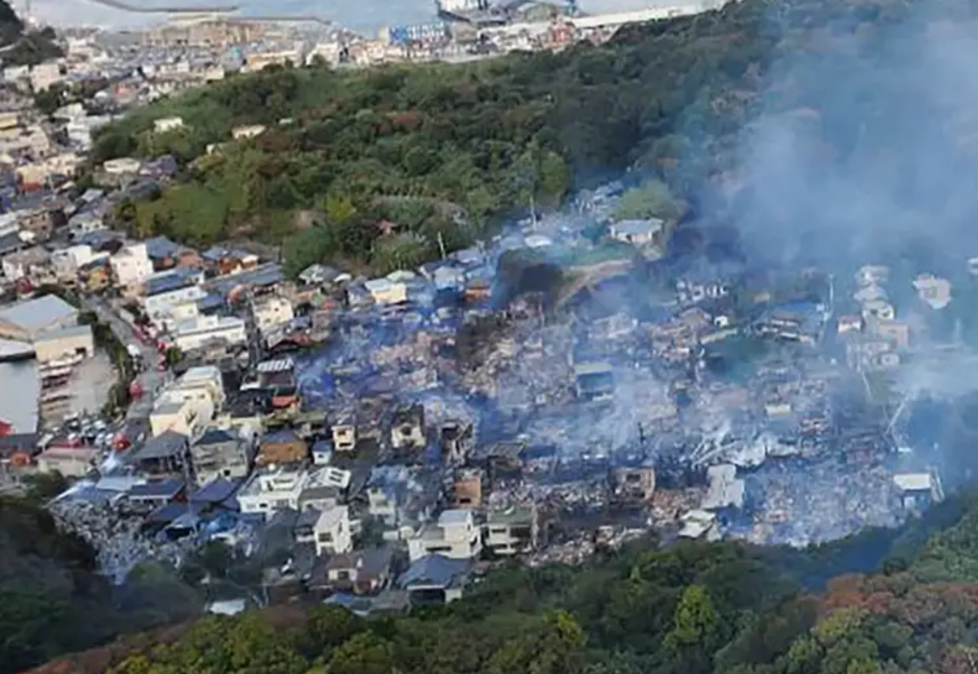 Japan: Fire forces 170 buildings to evacuate, one missing