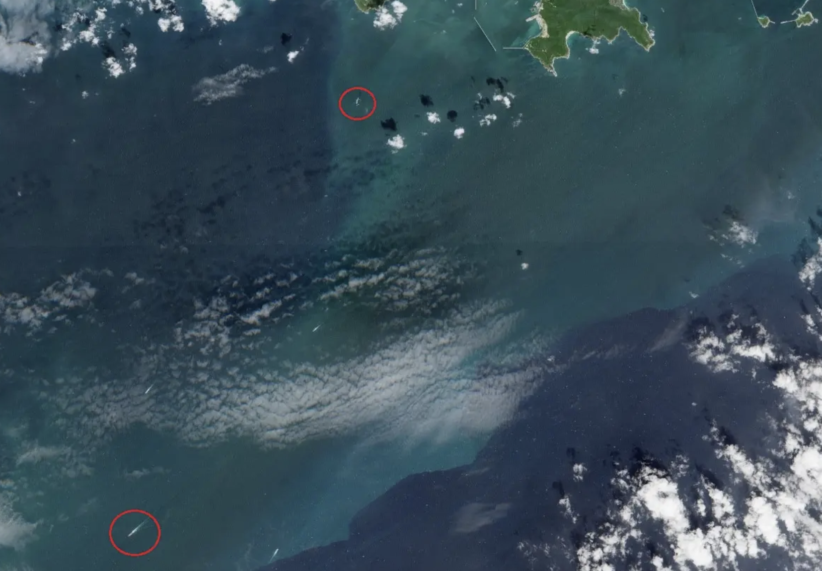 Rare Satellite Photo Shows Two Chinese Aircraft Carriers in Disputed Waters