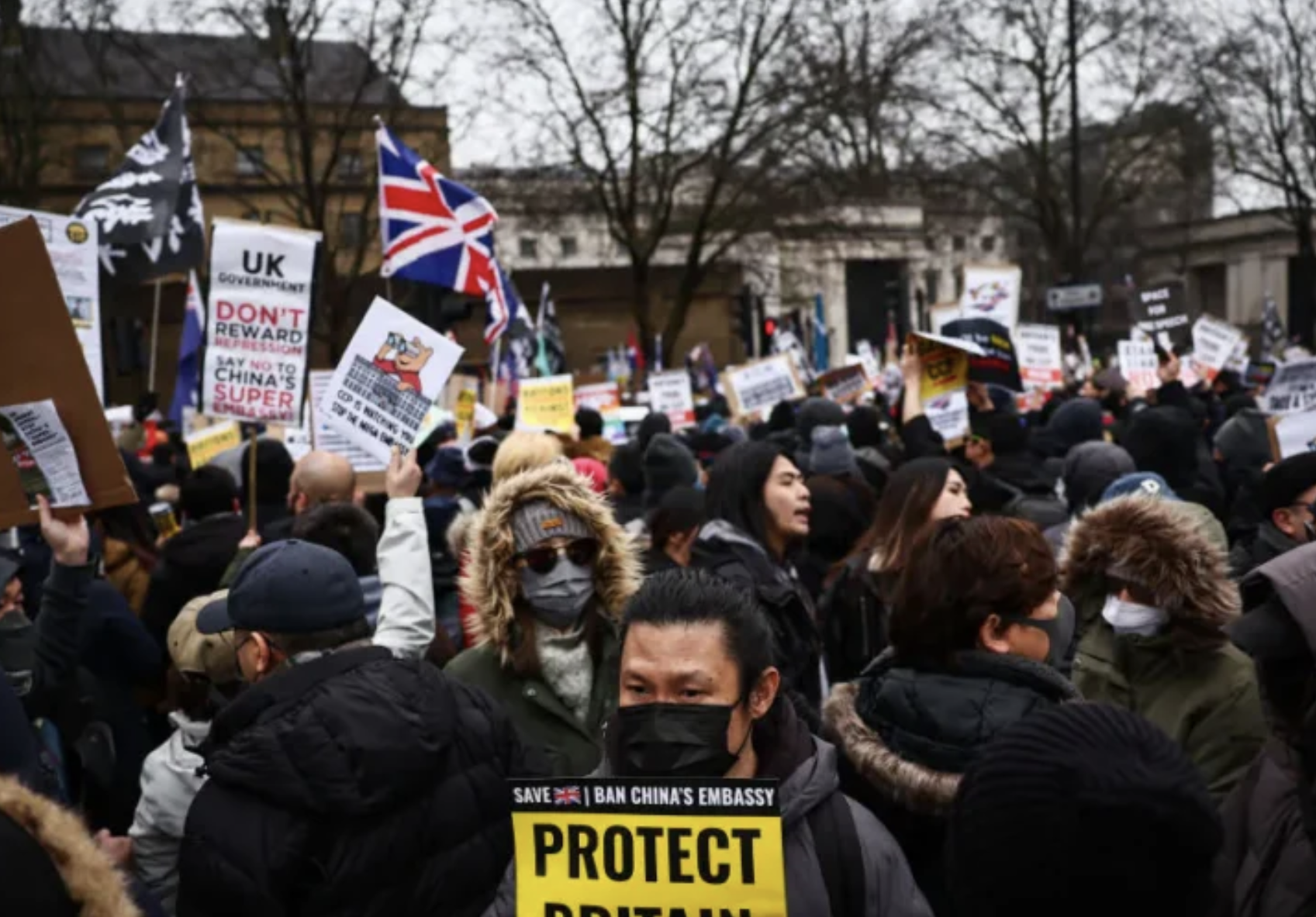 Protest Held at the Proposed Site for New Chinese Mega Embassy in London